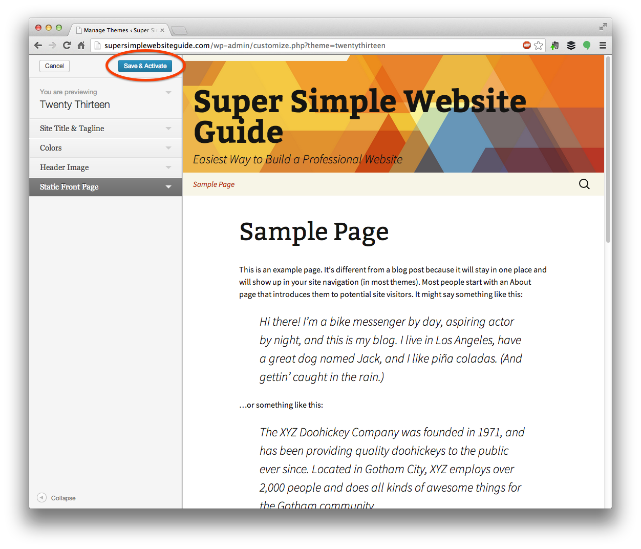 How to set up your wordpress website supersimpl