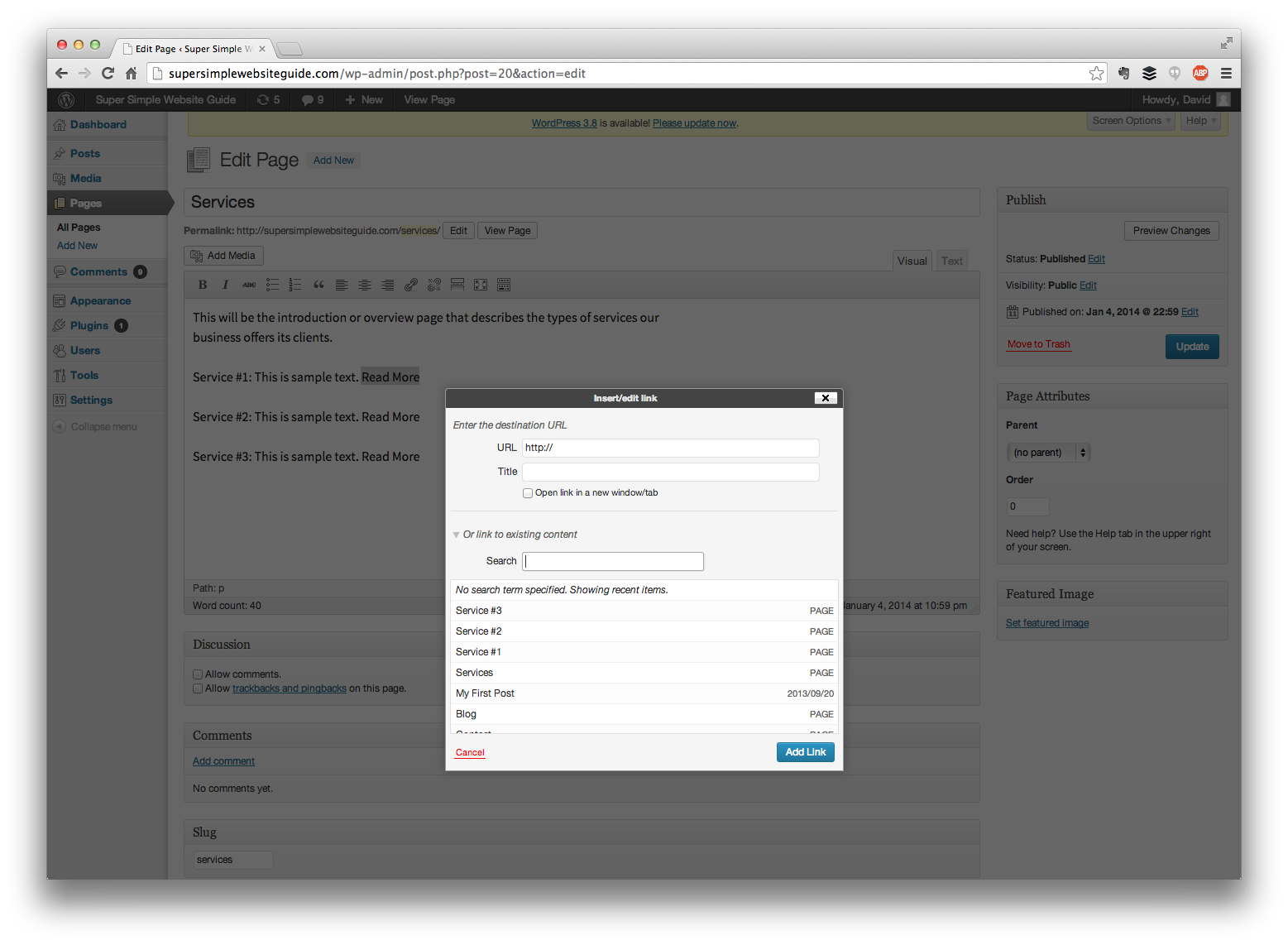 How To Edit Pages And Add Subpages In WordPress