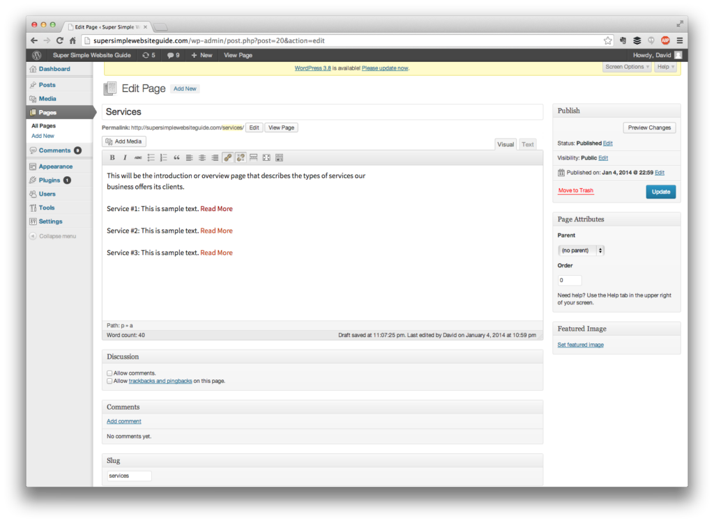 add links in WordPress